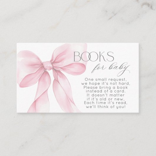 ピンクボウエレガント書道本ベビーチケット エンクロージャーカード (正面)