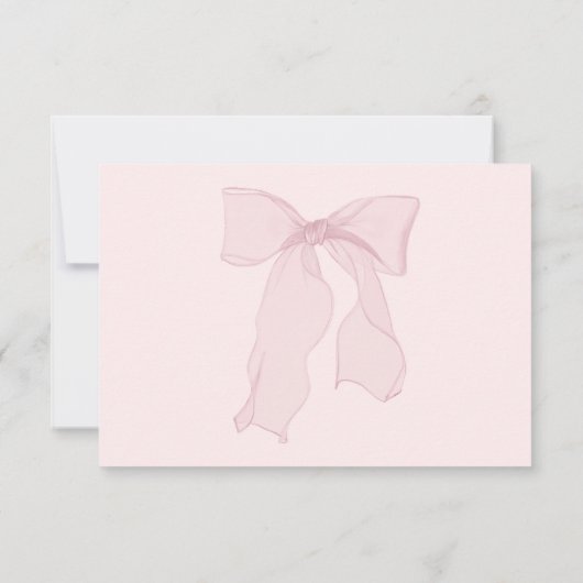 ピンクボウエレガント誕生日 サンキューカード (裏面)