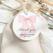 ピンクボウエレガント誕生日 フェイバータグ