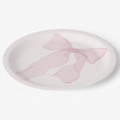 ピンクボウエレガント誕生日 ペーパープレート (アングル)