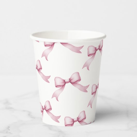 ピンクボウエレガント誕生日 紙コップ (左)
