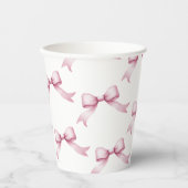 ピンクボウエレガント誕生日 紙コップ (正面)