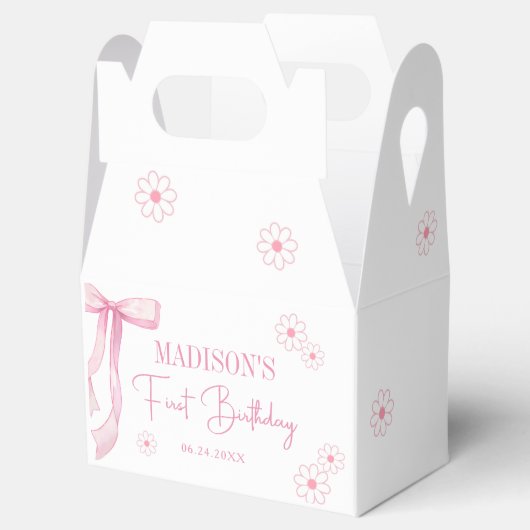 ピンクボウエレガント1歳の誕生日 フェイバーボックス (オープン)