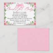 ピンクボウエレガント&バラコケットベビー本 エンクロージャーカード (正面/裏面)