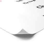 ピンクボウオープンバーズ結婚ドリンクバー標識 ポスター (角)