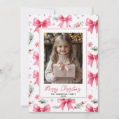 ピンクボウカスタムスのクリスマスフォト&名前 シーズンカード (正面)