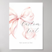 ピンクボウカスタム文字テーブル記号 ポスター (正面)