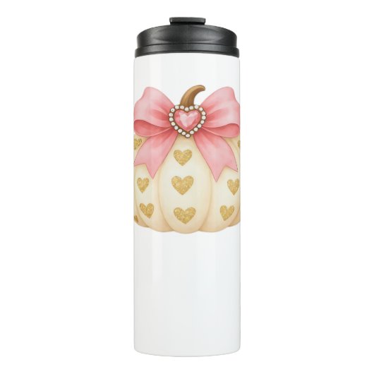 ピンクボウカボチャとゴールデンハート – コケットファル タンブラー (正面)