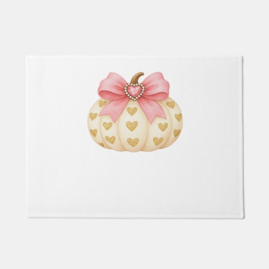 ピンクボウカボチャとゴールデンハート – コケットファル ドアマット (正面)