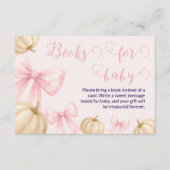ピンクボウカボチャの本ベビーカードベビーシャワー エンクロージャーカード (正面)