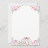 ピンクボウカボチャ女の子ベビーシャワー 招待状 (裏面)