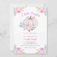 ピンクボウカボチャ女の子ベビーシャワー