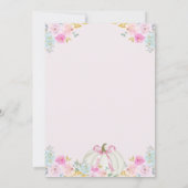 ピンクボウカボチャ女の子ベビーシャワー 招待状 (裏面)