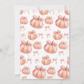 ピンクボウカボチャ女の子ベビーシャワー 招待状 (裏面)