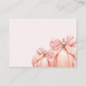 ピンクボウカボチャ赤ちゃんシャワーおむつラッフル エンクロージャーカード (裏面)