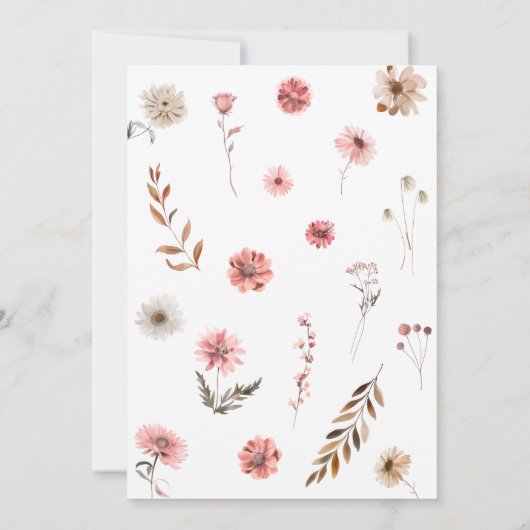 ピンクボウカボチャ赤ちゃんシャワー 招待状 (裏面)