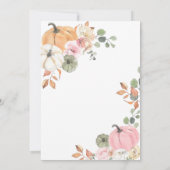 ピンクボウカボチャ赤ちゃんシャワー 招待状 (裏面)