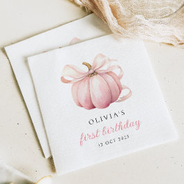 ピンクボウカボチャ1st誕生日 スタンダードカクテルナプキン