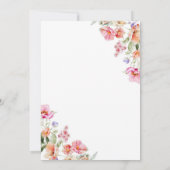 ピンクボウカラフル春フローラ妖精ベビーシャワー 招待状 (裏面)