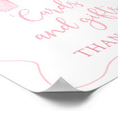 ピンクボウカードとギフト誕生日標識 ポスター (角)