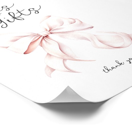 ピンクボウカード&ギフトテーブルサイン ポスター (角)