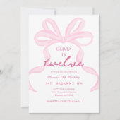 ピンクボウガーリーコケット女子12thバースデーパーティー 招待状 (正面)