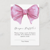 ピンクボウガーリーベイビーシャワーおむつラッフル エンクロージャーカード (正面)