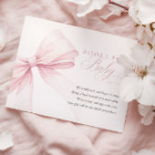 ピンクボウガーリーベイビーシャワーベビー用ブック エンクロージャーカード
