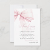 ピンクボウガーリーベイビーシャワー サンキューカード (正面)