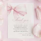 ピンクボウガーリーベイビーシャワー サンキューカード