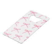 ピンクボウガーリー美的ベビーシャワーパーティーの好意 クレジットカード栓抜き (裏面アングル)