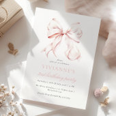 ピンクボウガールサード誕生日 招待状