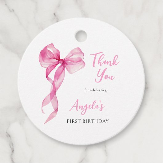 ピンクボウガールズ1st誕生日ありがとう フェイバータグ (正面)