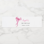 ピンクボウガールズ1st誕生日 ペットボトルラベル (シングルラベル)