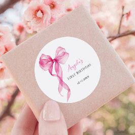 ピンクボウガールズ1st誕生日 ラウンドシール
