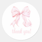 ピンクボウガールファースト誕生日 ラウンドシール (正面)