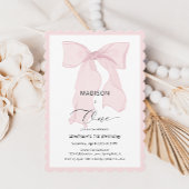 ピンクボウガールファースト誕生日 招待状