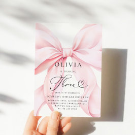 ピンクボウガール第3誕生日 招待状