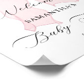 ピンクボウガール赤ちゃんシャワーへようこそ ポスター (角)