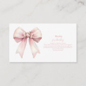 ピンクボウガール赤ちゃんシャワーベビー エンクロージャーカード (正面)