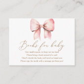 ピンクボウガール赤ちゃんシャワーベビー エンクロージャーカード (正面)