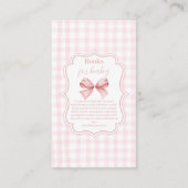 ピンクボウガール赤ちゃんシャワーベビー エンクロージャーカード (正面)