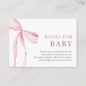 ピンクボウガール赤ちゃんシャワーベビー エンクロージャーカード (正面)