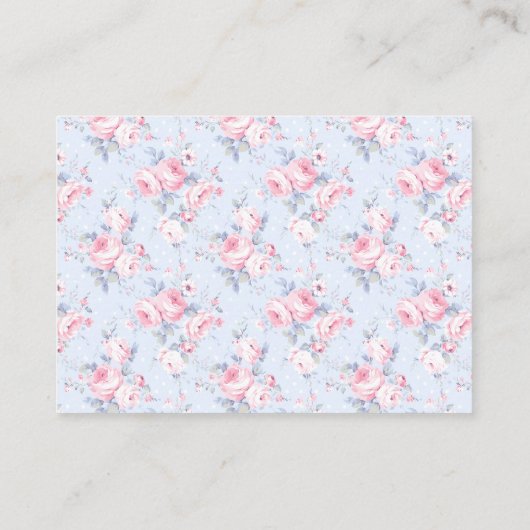 ピンクボウガール赤ちゃんシャワーベビー エンクロージャーカード (裏面)