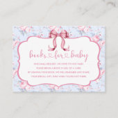 ピンクボウガール赤ちゃんシャワーベビー エンクロージャーカード (正面)