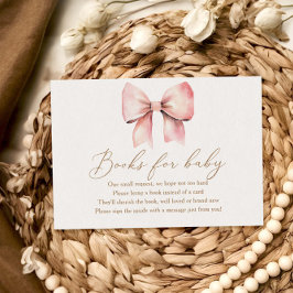 ピンクボウガール赤ちゃんシャワーベビー エンクロージャーカード