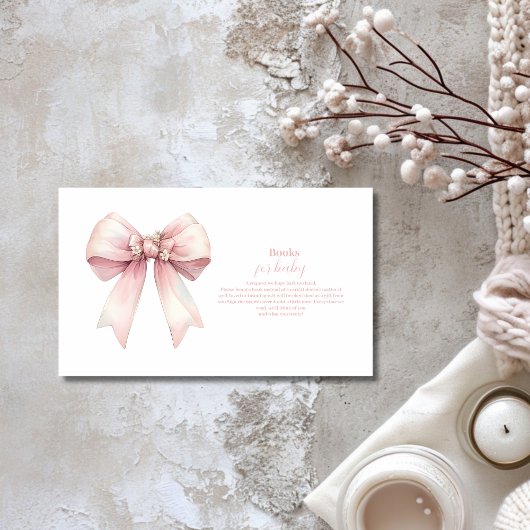 ピンクボウガール赤ちゃんシャワーベビー エンクロージャーカード