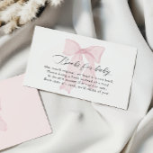 ピンクボウガール赤ちゃんシャワーベビー エンクロージャーカード