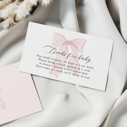 ピンクボウガール赤ちゃんシャワーベビー エンクロージャーカード
