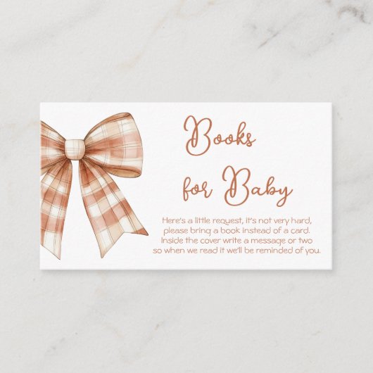 ピンクボウガール赤ちゃんシャワーベビー エンクロージャーカード (正面)